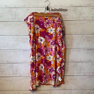*Modcloth Come On, Surfing Baby Wrap Skirt - Magenta Honolulu Floral in 1X NWT